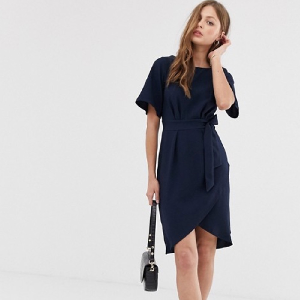 ASOS Closet Tie Front Dress with Kimono Sleeve NWT